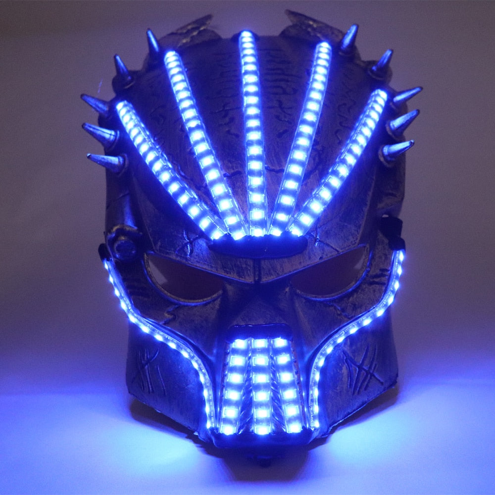 NOUVEAU Masque d'Halloween à LED prédateur, masque lumineux effrayant pour hommes femmes enfants adultes avec changement de couleurs. Cosplay Costume Parties