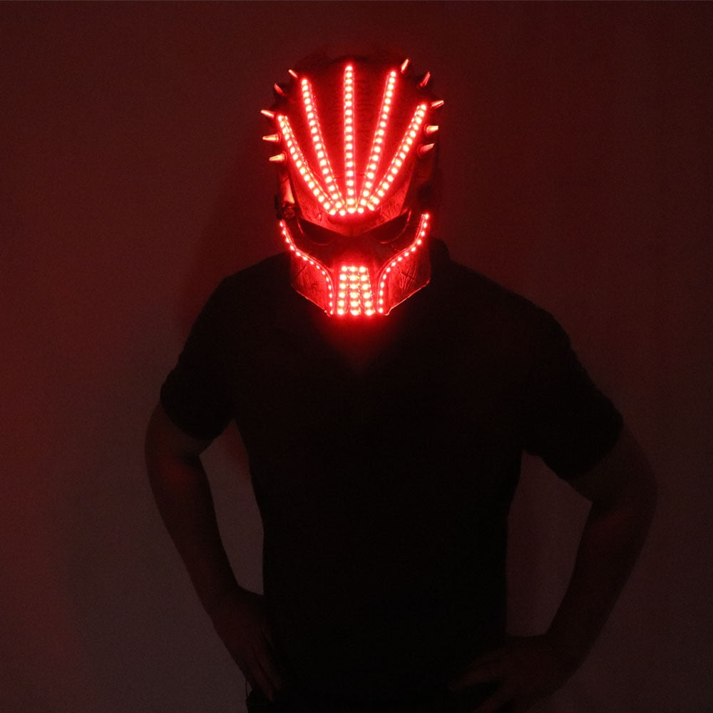 NOUVEAU Masque d'Halloween à LED prédateur, masque lumineux effrayant pour hommes femmes enfants adultes avec changement de couleurs. Cosplay Costume Parties
