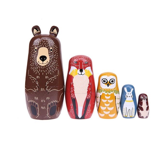 Poupée Russe Animaux Colorés