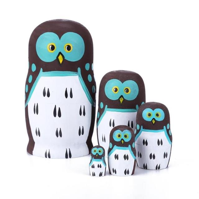 Poupée Russe Famille des Hiboux