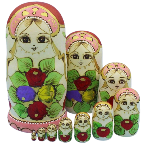 Poupée Russe Roses Éternelles