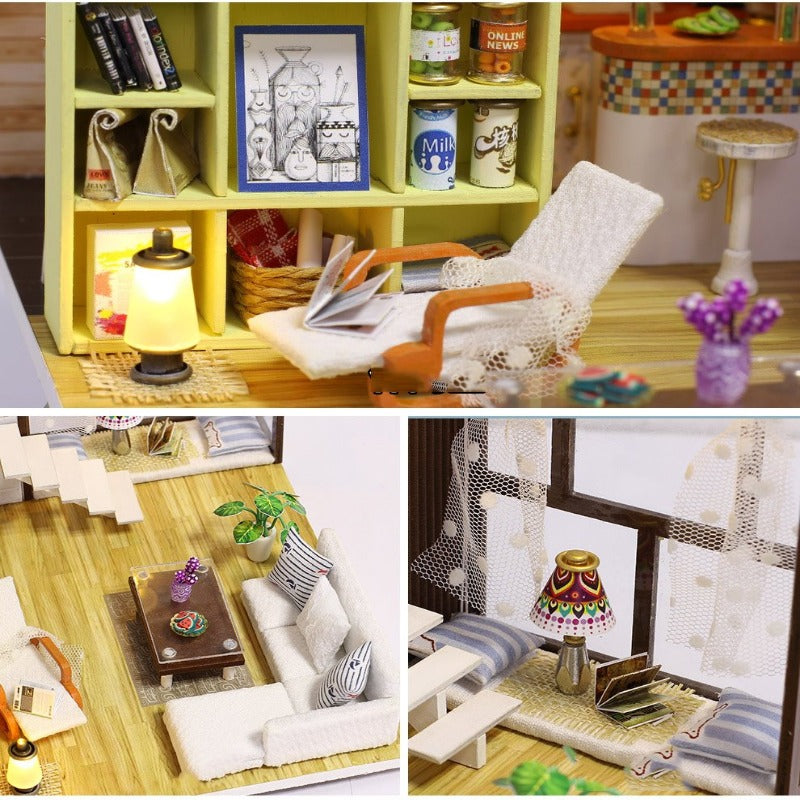 kit maison miniature loft éclairé