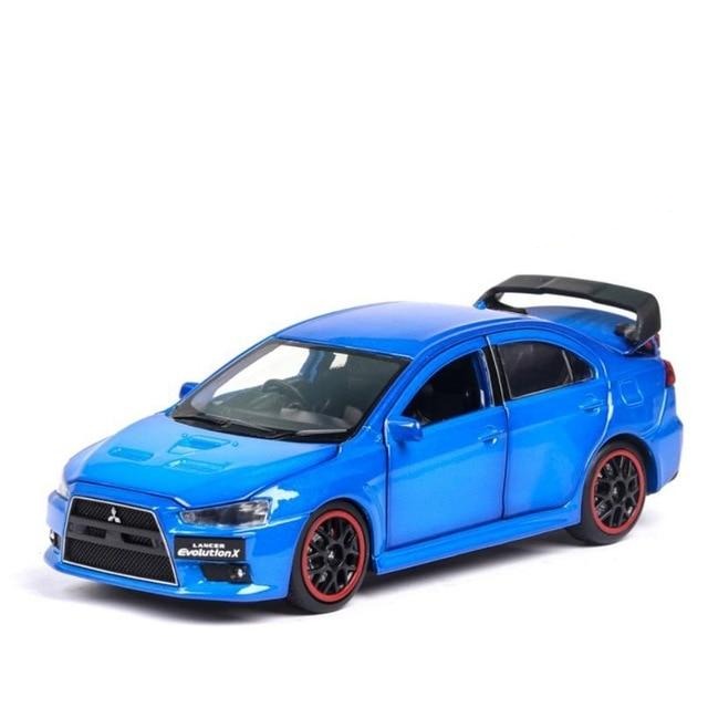 Voiture Miniature Mitsubishi Lancer Evolution Bleu