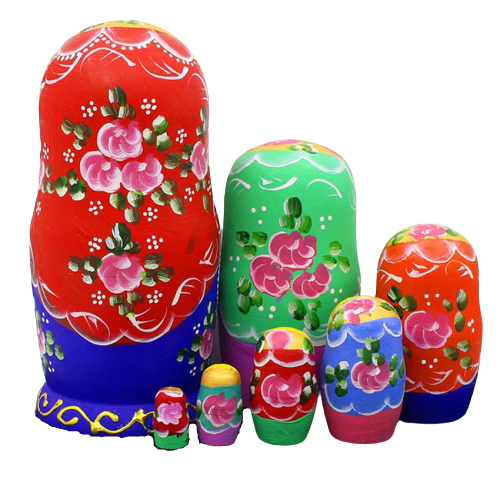 Poupée Russe Fleurs Colorées arrière
