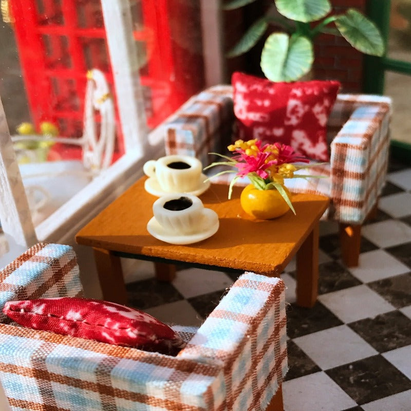 table miniature coffee time