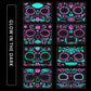 Tatouage Halloween pour Visage, 8 Feuilles Lumineux Halloween Tatouage Temporaires Autocollant, Tatouages de Crâne de Jour des Morts pour Maquillage de Fête D'Halloween Enfants Adultes