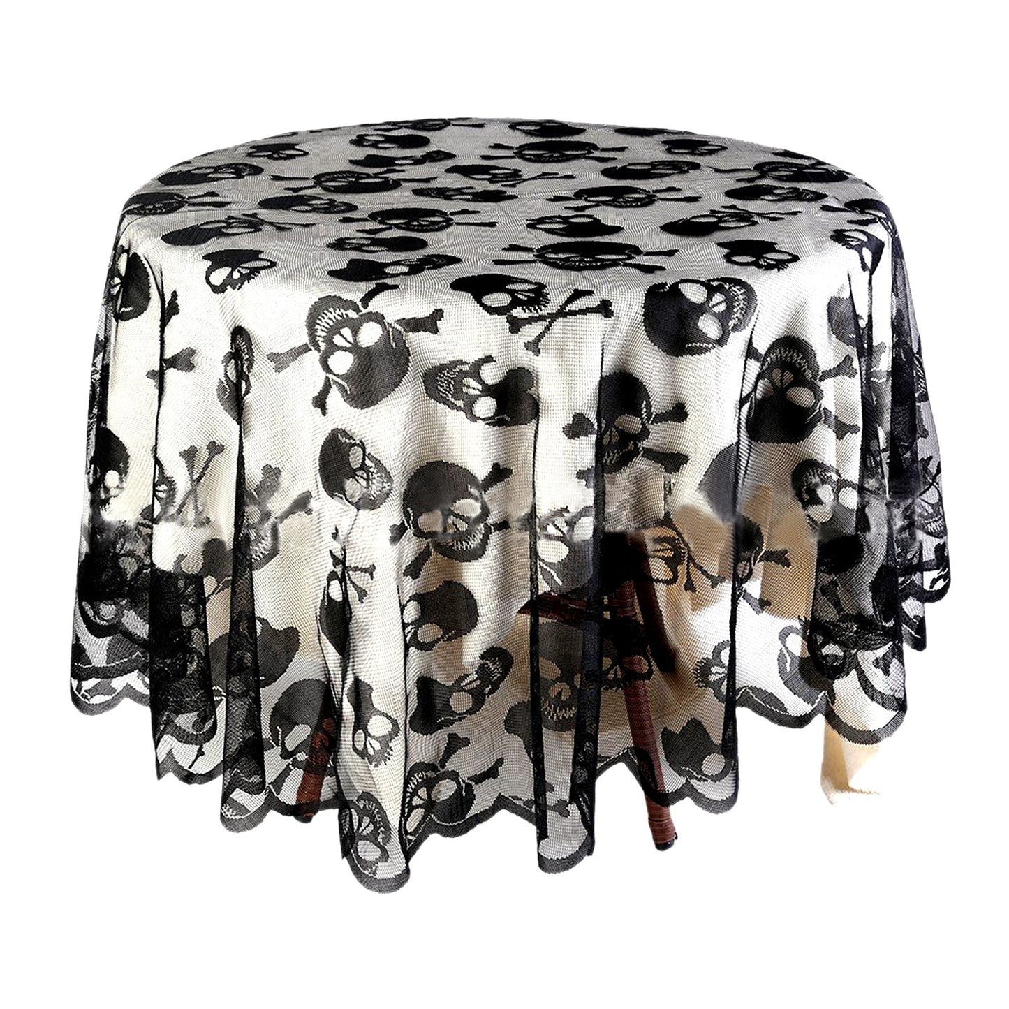 Nappe Noire Halloween, Nappe Table Dentelle Halloween, Nappe Toile Araignée Noire, Nappe Gothique Halloween, Décoration de Table pour Fête Halloween