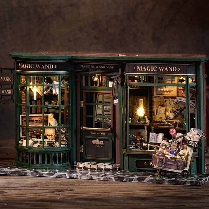 Maison miniature magasin de baguettes magiques