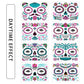 Tatouage Halloween pour Visage, 8 Feuilles Lumineux Halloween Tatouage Temporaires Autocollant, Tatouages de Crâne de Jour des Morts pour Maquillage de Fête D'Halloween Enfants Adultes