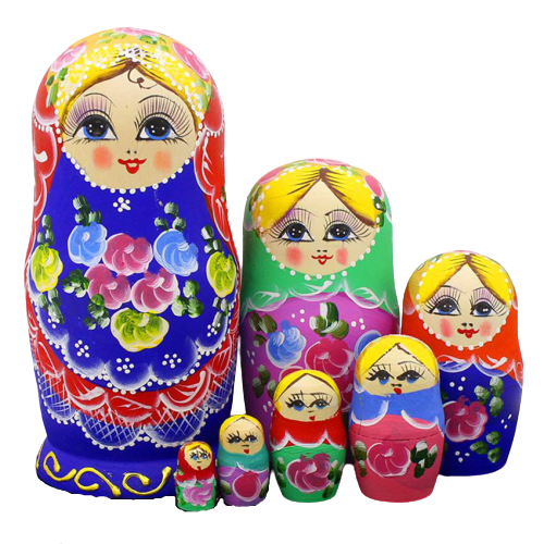 Poupée Russe Fleurs Colorées