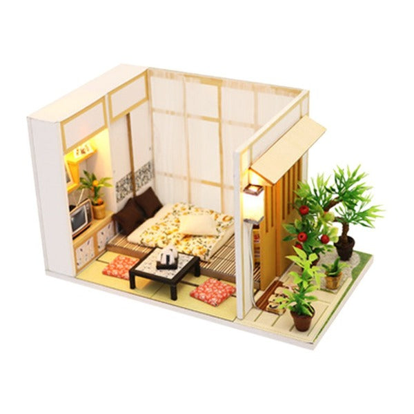 maison miniature studio fleuri