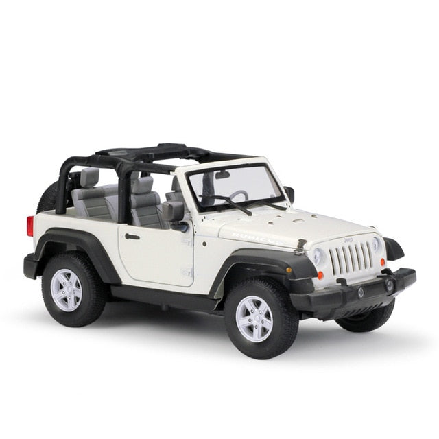 Voiture Miniature Jeep Wrangler blanc décapotable