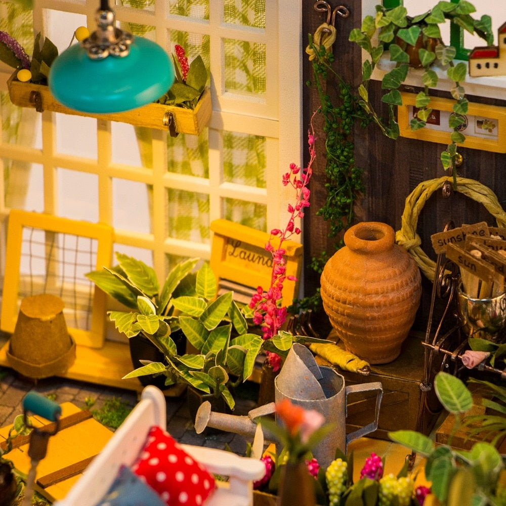 maison miniature à construire salon végétalisé