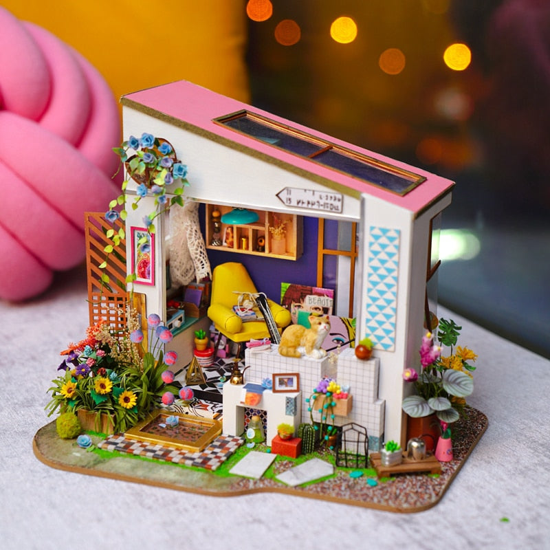 maison miniature à construire kit coloré