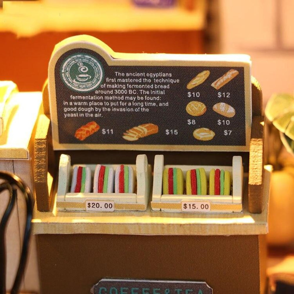 menu miniature café paisible